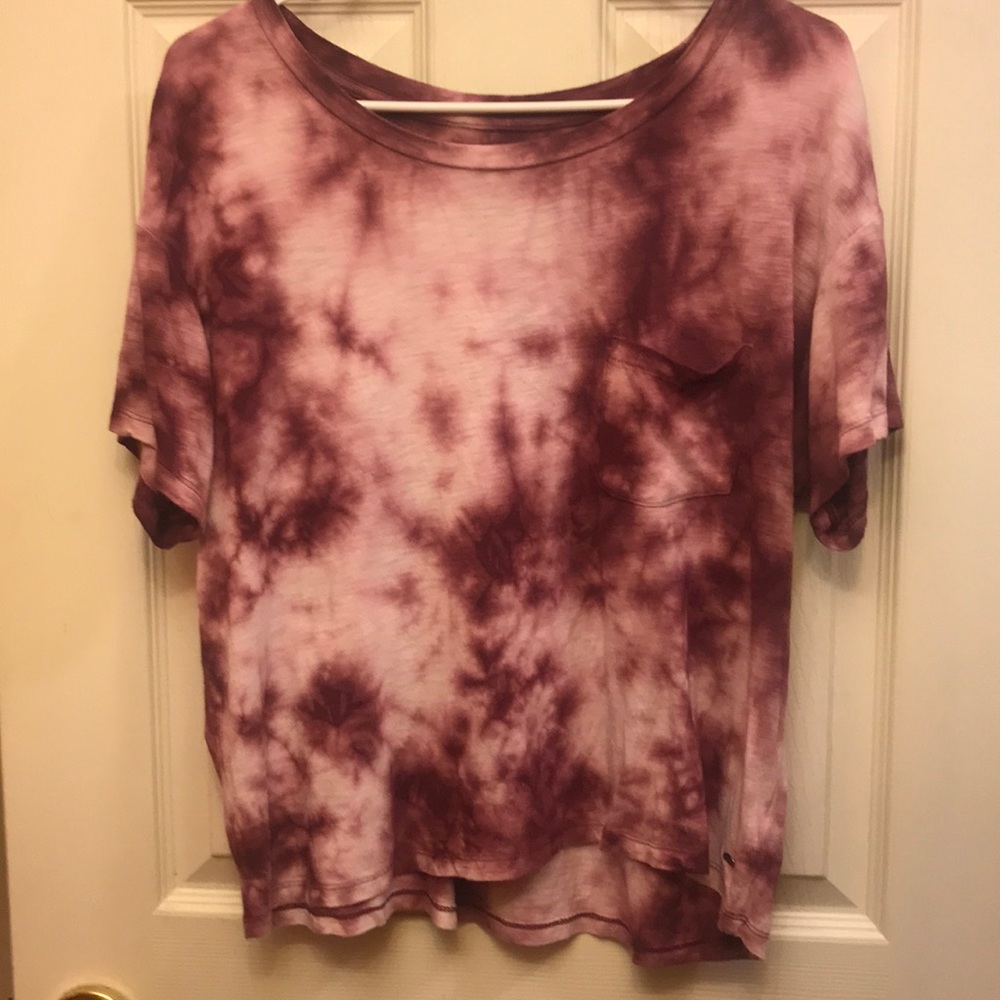 Tye dye maroon pocketed tee❤️